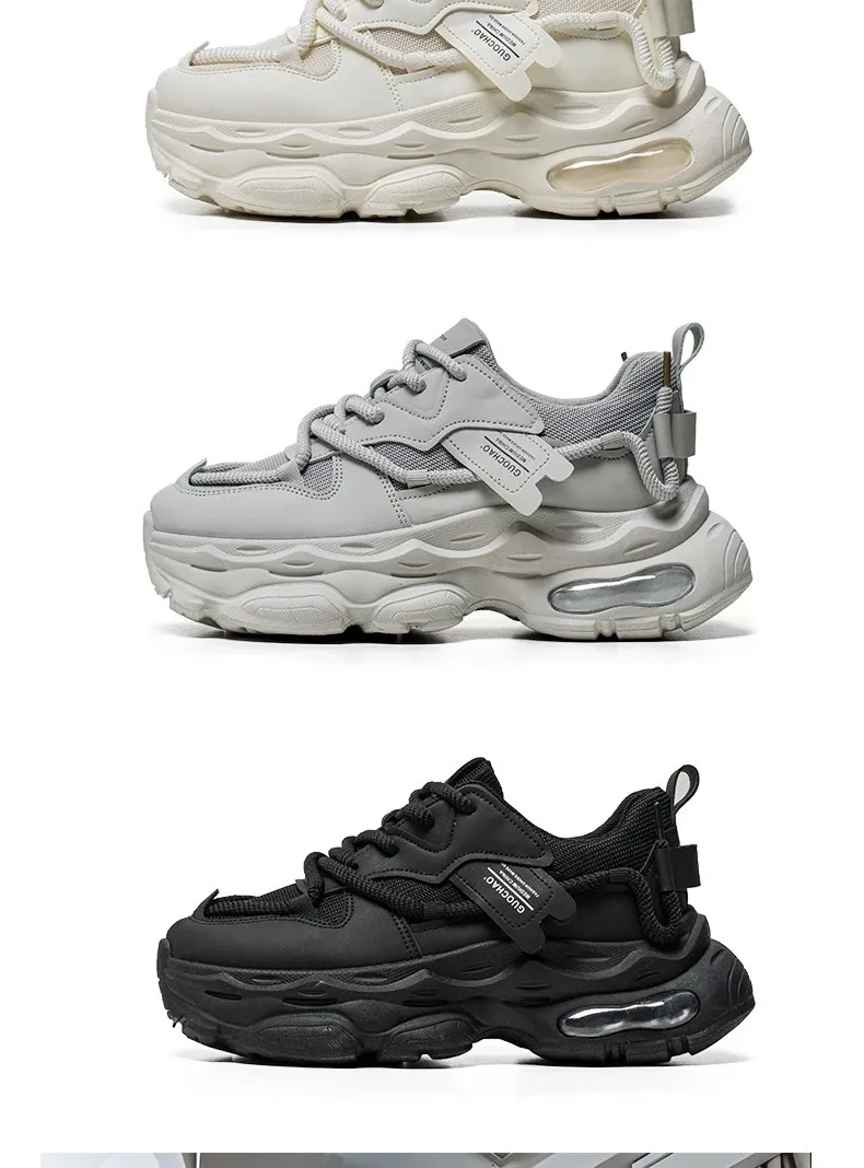 Chunky Platform Running Shoes For Men Anti Slip Breathable Casual_voghion.com