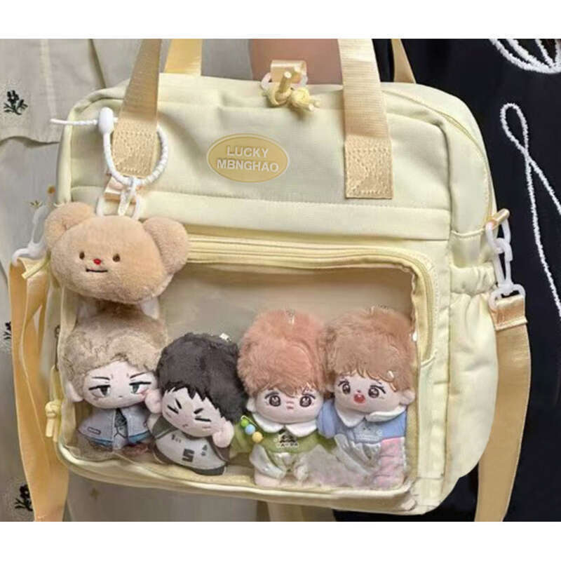 College Style Hundred, Simple, Large Capacity Transparent Strip, Shoulder Crossbody Baby Bag_voghion.com