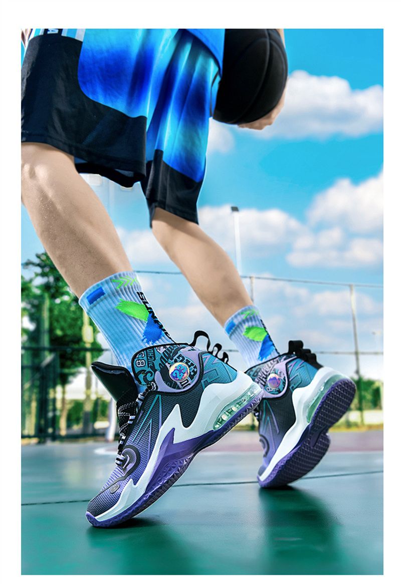 Air cushion high top basketball shoes men's mesh breathable professional training game sneakers trend_voghion.com
