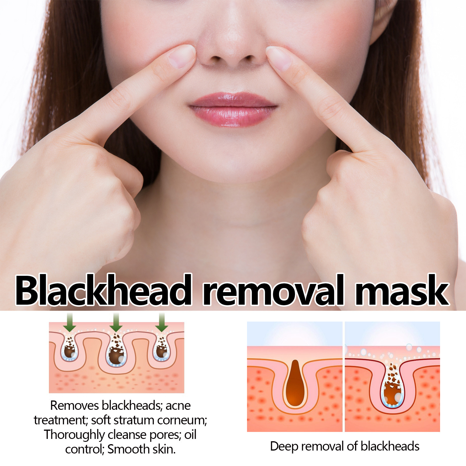 Mascarilla facial desmaquillante West&Month que hidrata el rostro, limpia los puntos negros y el acné, aclara las marcas del acné y afina los poros._voghion.com