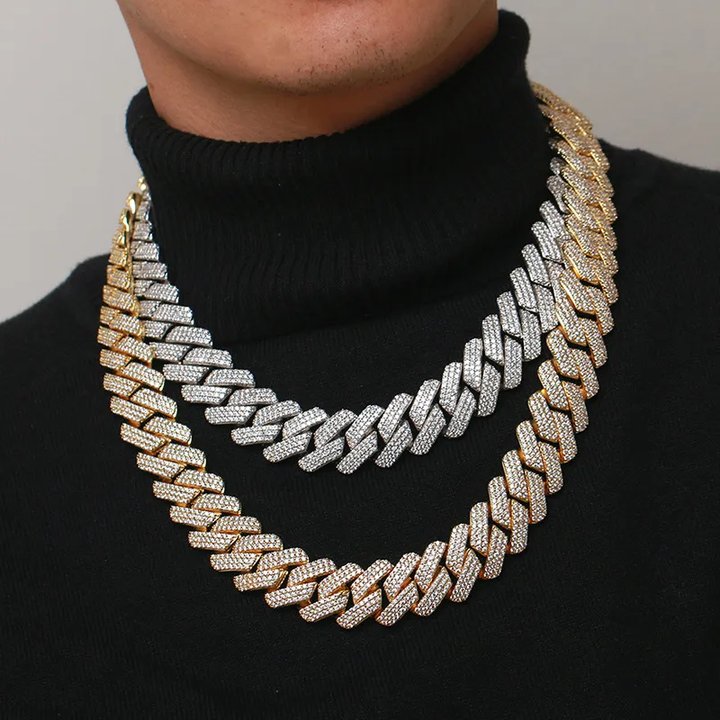 Iced Out Miami Cuban Link Chain Necklace For Men With 5a Zircons_voghion.com