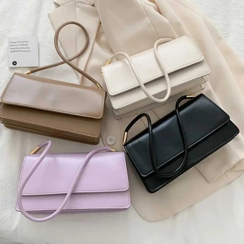 Designer Bag New simple shoulder PU leather armrest solid color womens handbag casual girl small square bag Y241115_voghion.com