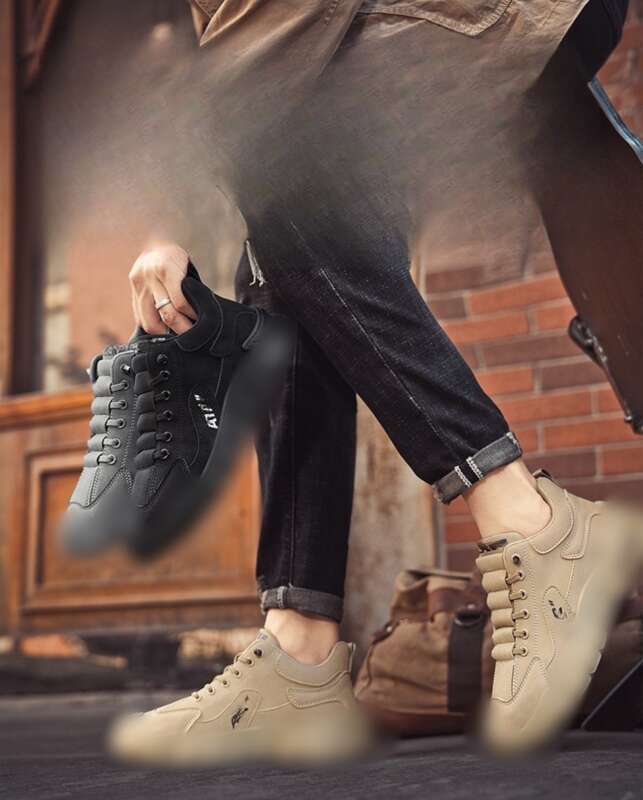 Labor New Spring Casual Work Plate Thick Bottom Non-slip Driving Men's Sports Shoes_voghion.com