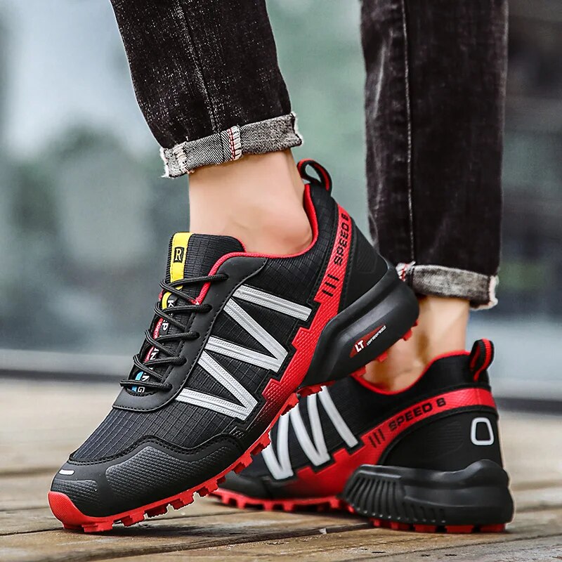Men Hiking Sneakers Climbing Lace Up Trekking Outdoor Mountain Bike Flat Sport Cycling Shoes Breathable_voghion.com