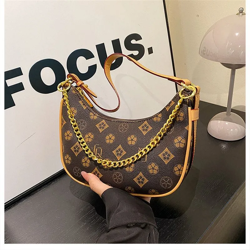 Free Shipping 2025 New Designer Fashionable Commuting Tote Premium Texture Printed Single Shoulder Diagonal Cross Armpit_voghion.com