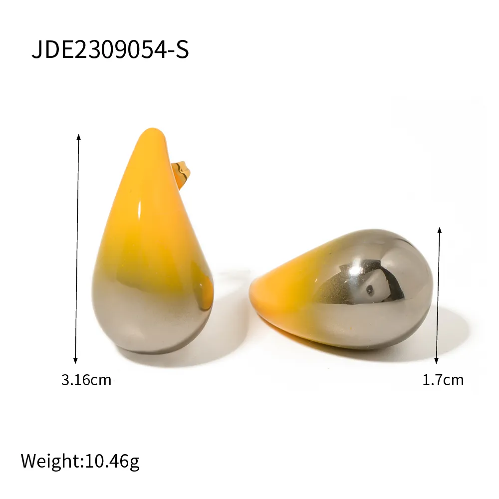 Collier pendentif goutte d'eau en acier inoxydable plaqué or PVD pour femme avec chaîne légère et étanche en métal_voghion.com