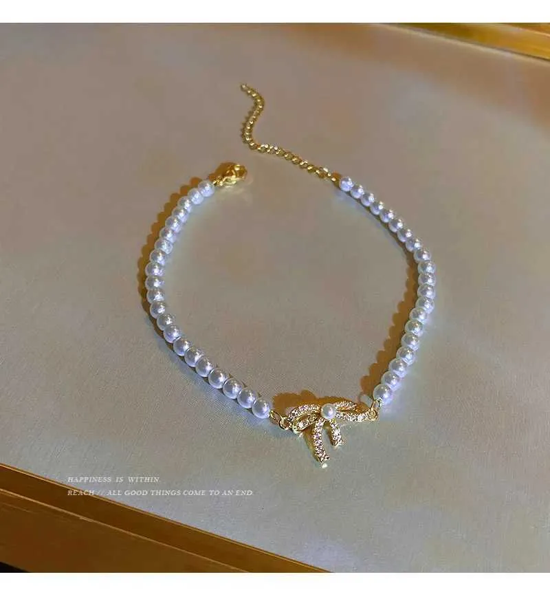 Bracelet ajustable avec perles et strass pour femme doré_voghion.com