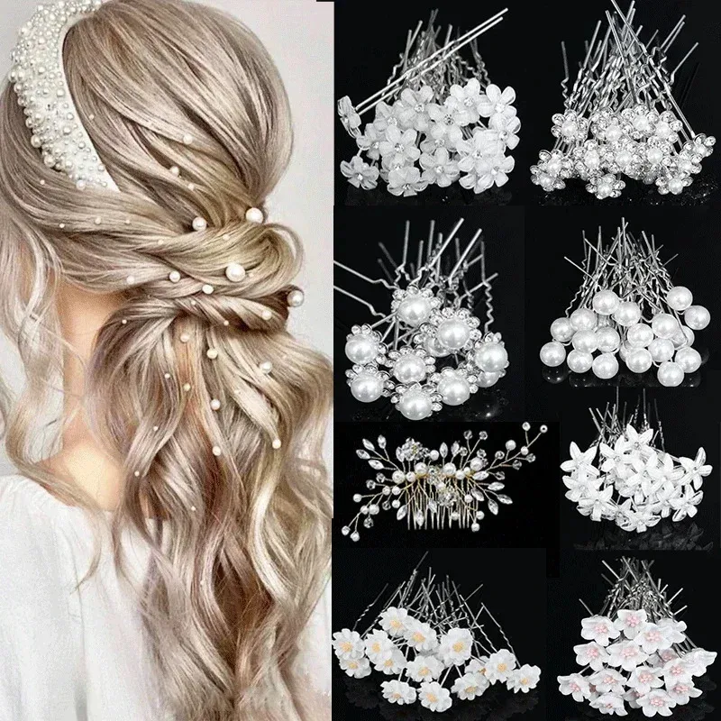 Clips Barrettes Crystal Pearl Hairpin Vine Tiaras Head Piece Comb Headband Hairpins Hairbands Accessories Wedding Bridal_voghion.com
