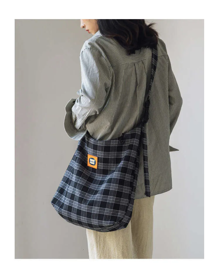 Designer stijl geruite canvas schoudertas voor dames_voghion.com