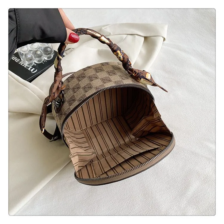 Schicke runde Handtasche: Stilvolle Damen-Umhängetasche mit aufgedrucktem Design – leicht für den täglichen Gebrauch_voghion.com