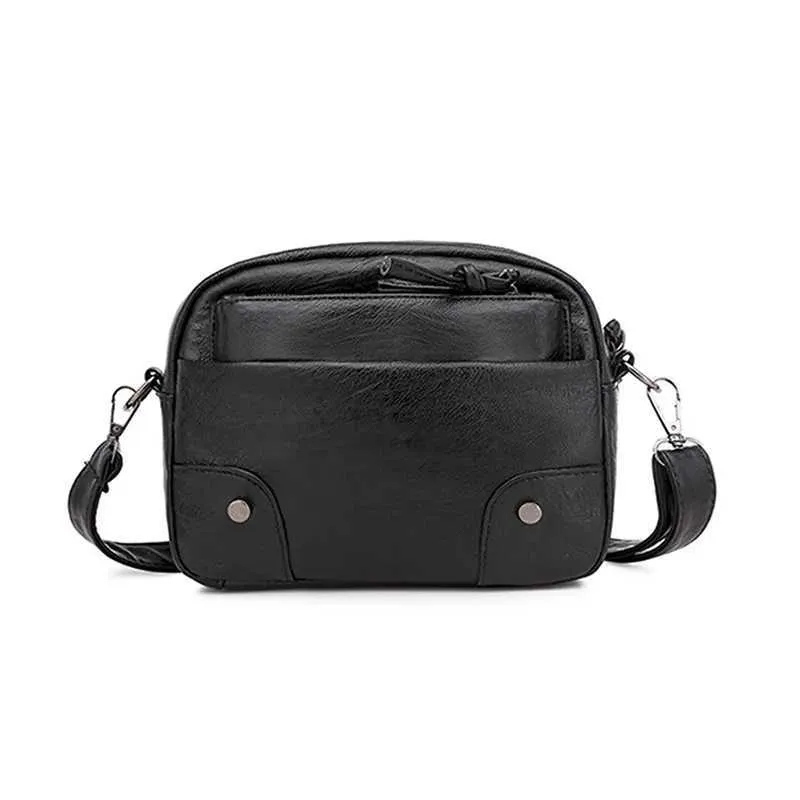 Women’s Leather Crossbody Bag With Three Layers And Multi Pockets_voghion.com