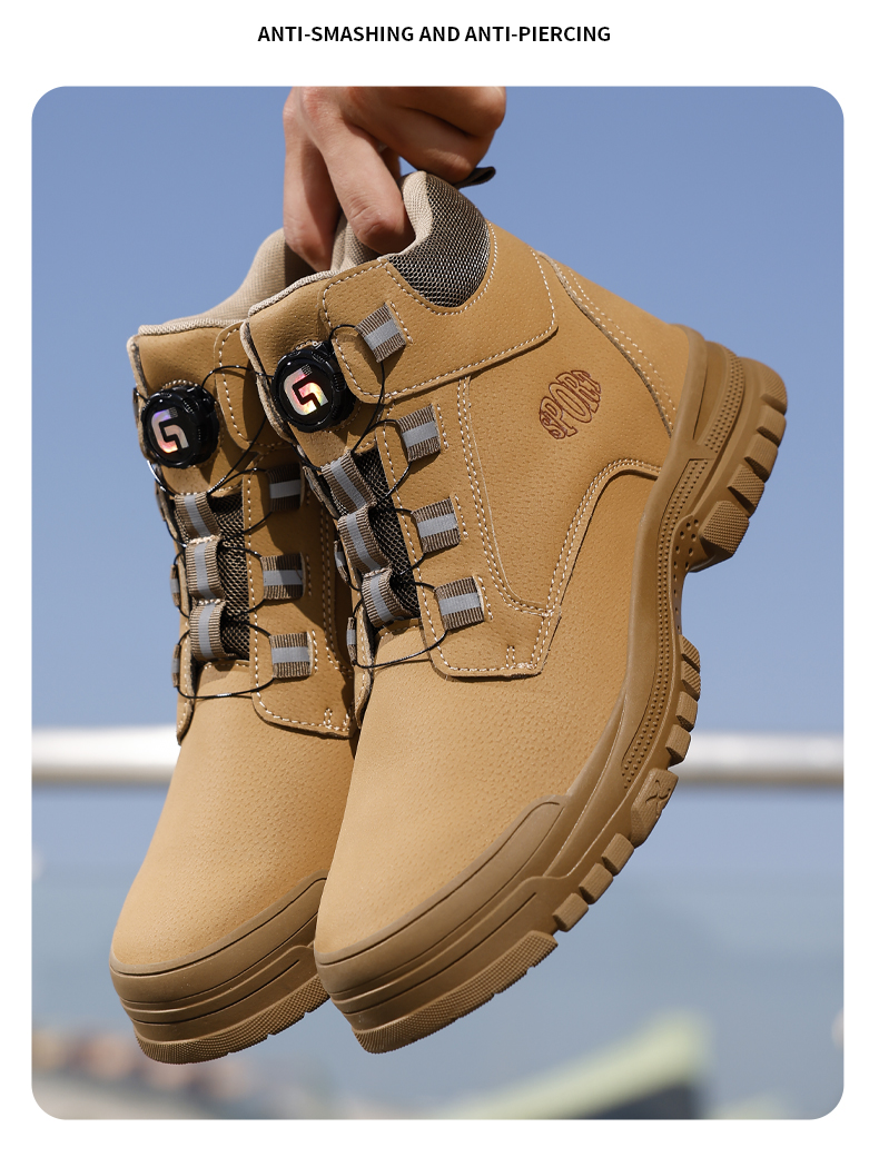 Bottes de sécurité GUYISA pour hommes, chaussures de travail imperméables, embout en acier, résistantes à l'usure, 5035, 39-45_voghion.com