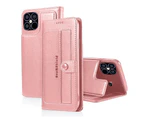 For 12 Pro Case SupRShield Pro Luxury Wallet Leather Flip Magnetic Stand Case Cover (Rose Gold)_voghion.com