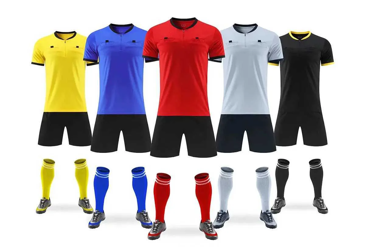 Nouveaux uniformes d'arbitre de football Arival, vêtements, maillots d'arbitre de football professionnel Compeon avec fermeture éclair_voghion.com