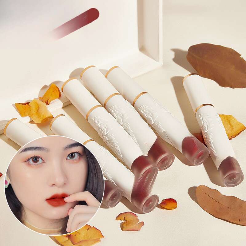 Lápiz labial blanco dulce pequeño para fiesta de estudiantes, mate, resistente al agua, recomendado_voghion.com