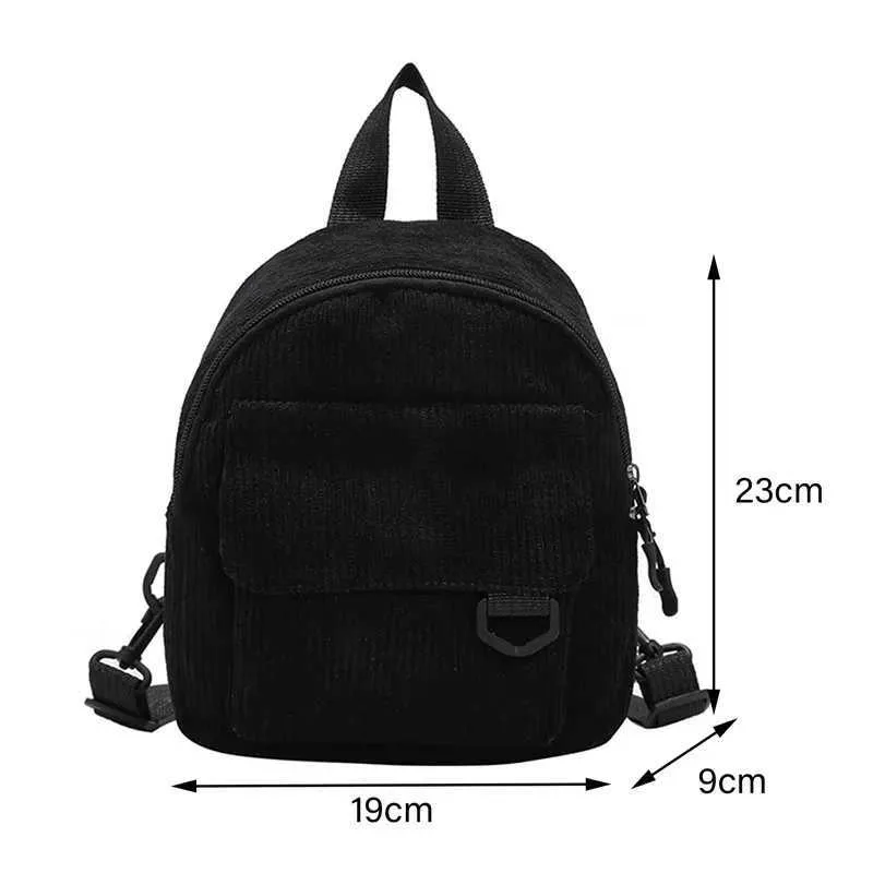 Zaino in velluto a coste da donna borsa a spalla alla moda_voghion.com