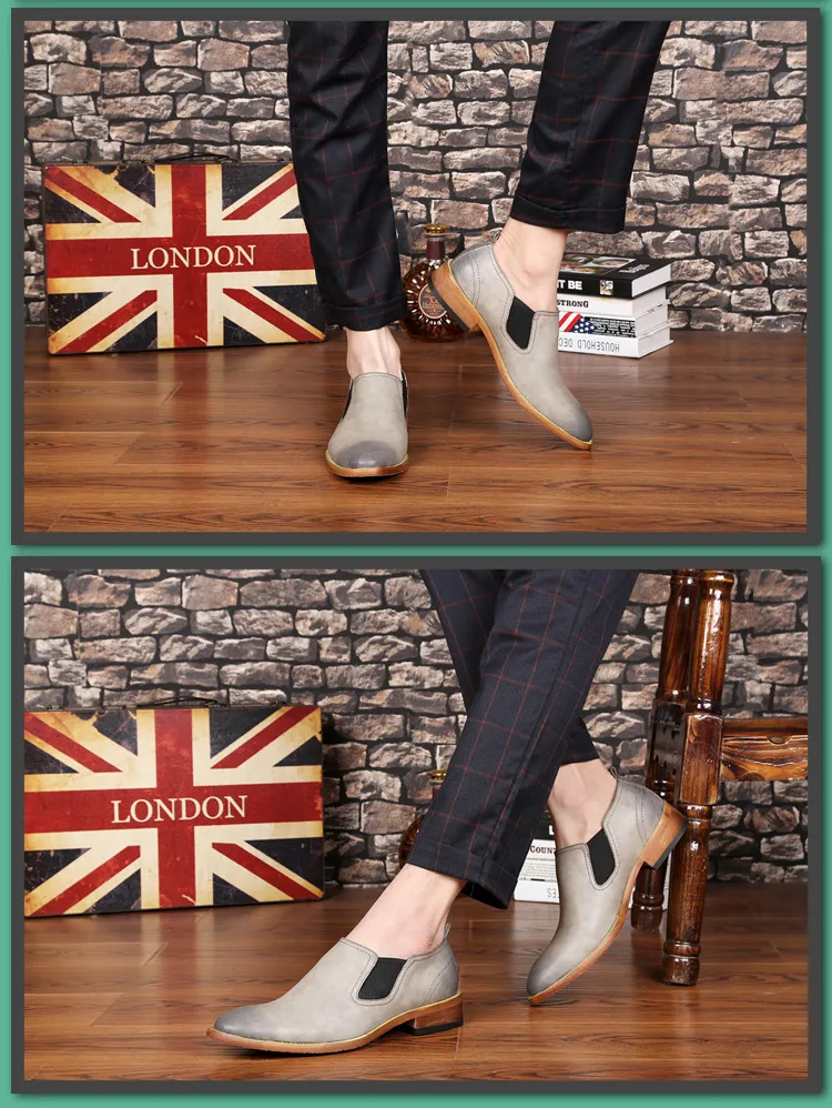 Smart Leather Shoes For Men Business Casual Pointed Toe Footwear_voghion.com