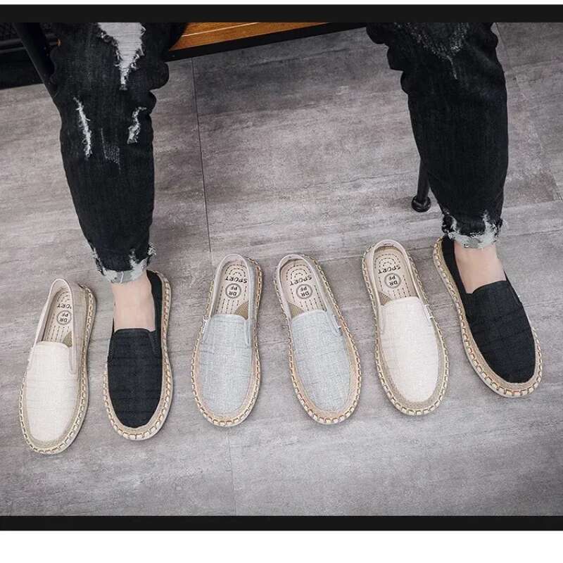Klassische Herren Slipper Leichte Canvas Freizeitschuhe_voghion.com