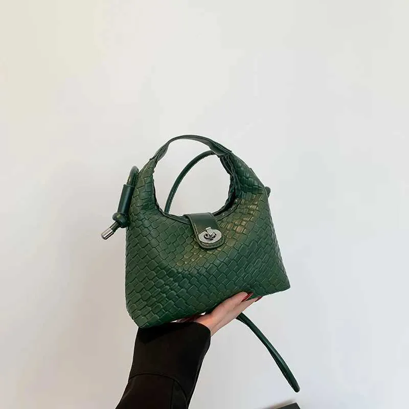 Elegante Geflochtene Pu-leder-eimerhandtasche Als Umhängetasche_voghion.com