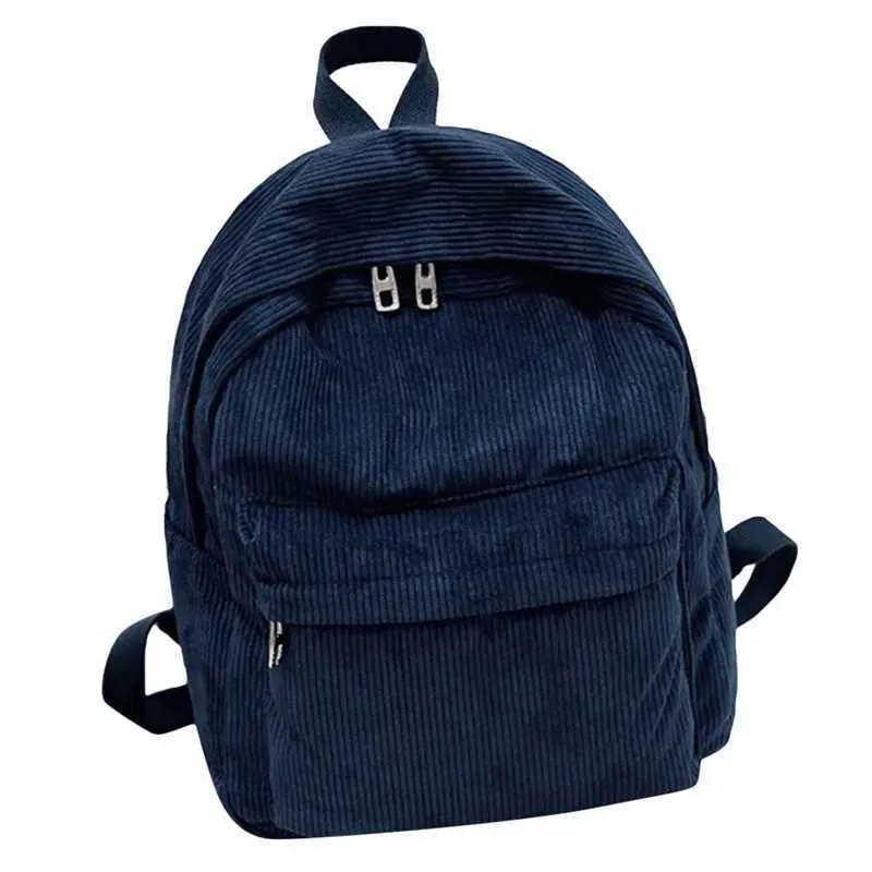 Zaino in velluto a coste da donna borsa a spalla alla moda_voghion.com