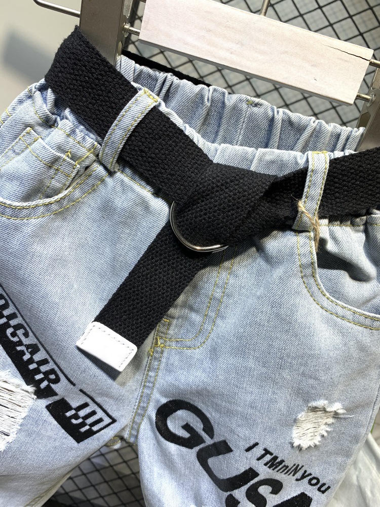 Pantaloni scurți din denim pentru copii Mother&Kids Pantaloni scurți din denim pentru copii cu curea_voghion.com