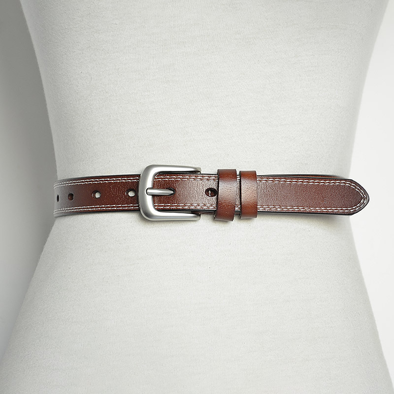 Cintura coreana classica da donna in pelle bovina alla moda con cuciture laterali, cintura per pantaloni con fibbia casual in pelle a due strati_voghion.com