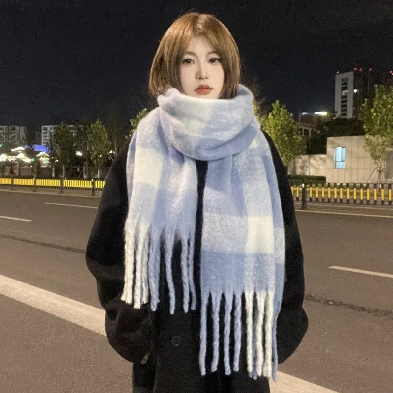 Classic Plaid Scarf For Winter Warm Brushed Cashmere Feel Unisex_voghion.com