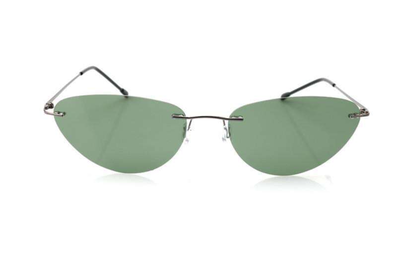 Neue Mode rahmenlose Sonnenbrille Cat Eye Metall polarisiert High Definition Angeln Fahrer Spiegel_voghion.com