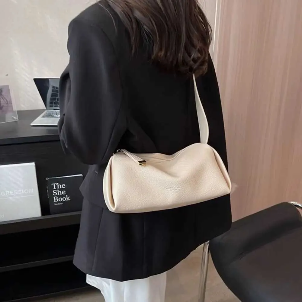 Borsa a tracolla con motivo lichee di grande capacità, tinta unita, stile coreano, PU, Dumpg, cuscino per la mamma, Shoppin241210_voghion.com