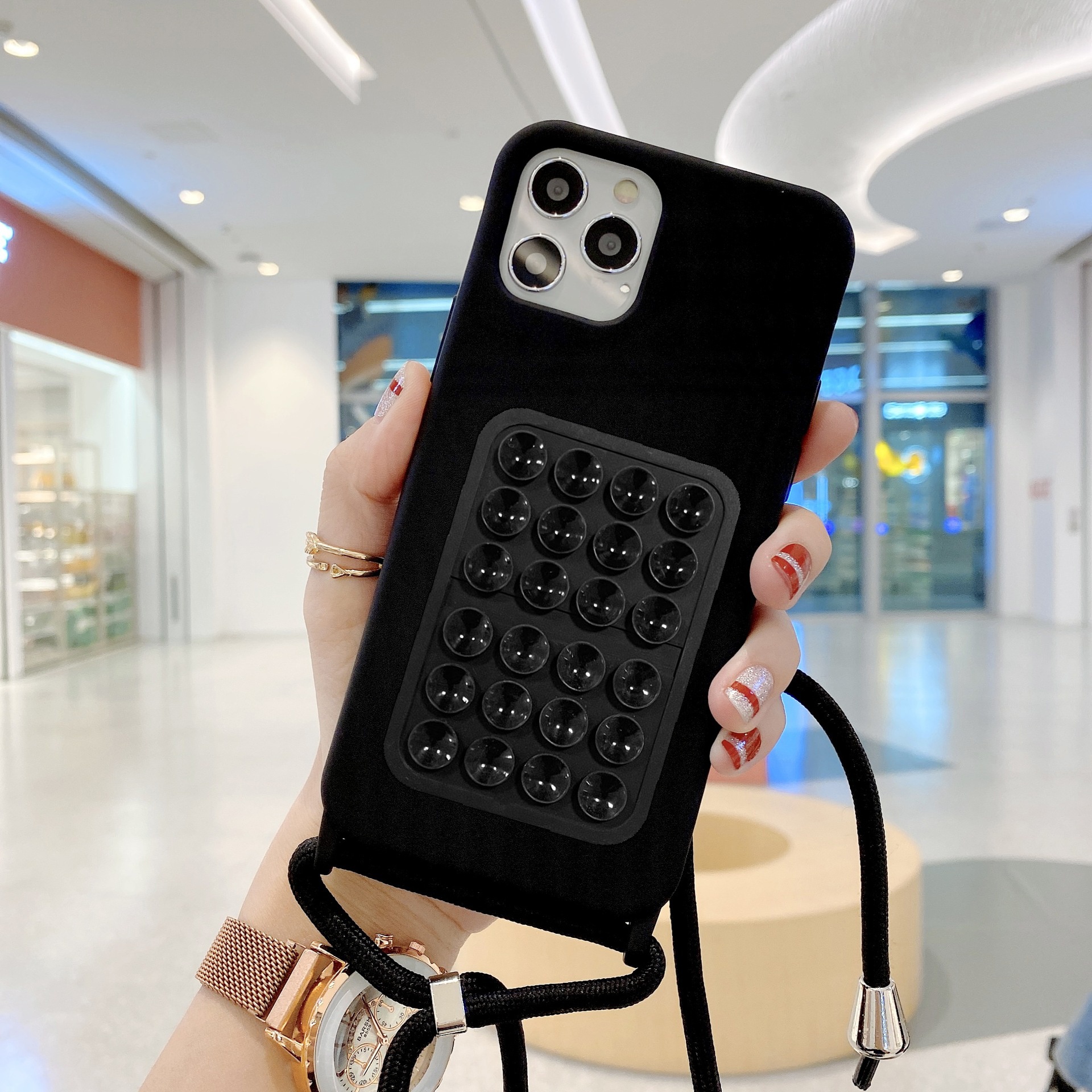 Doppelseitige Silikon-Telefongriffe mit Saugnapf, Telefonzubehör, Handyhalter, Ständerabdeckung_voghion.com