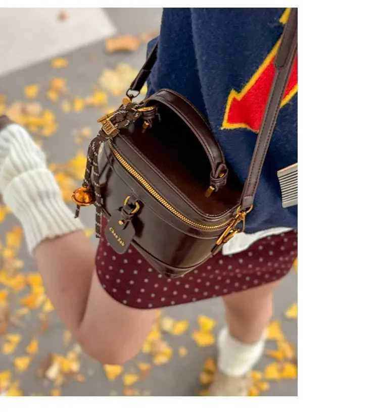Borsa a tracolla in pelle testurizzata da donna, con patta solida, mini borsa a tracolla, versatile, casual, morbida, in PU, a secchiello_voghion.com