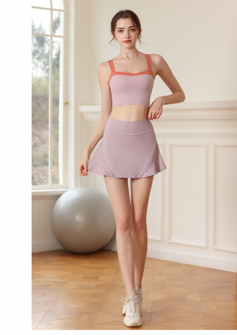Spring/Summer New Nude Contrast Sports Women's Breathable Quick Drying Fiess Tank Top With Hanging Straps And_voghion.com