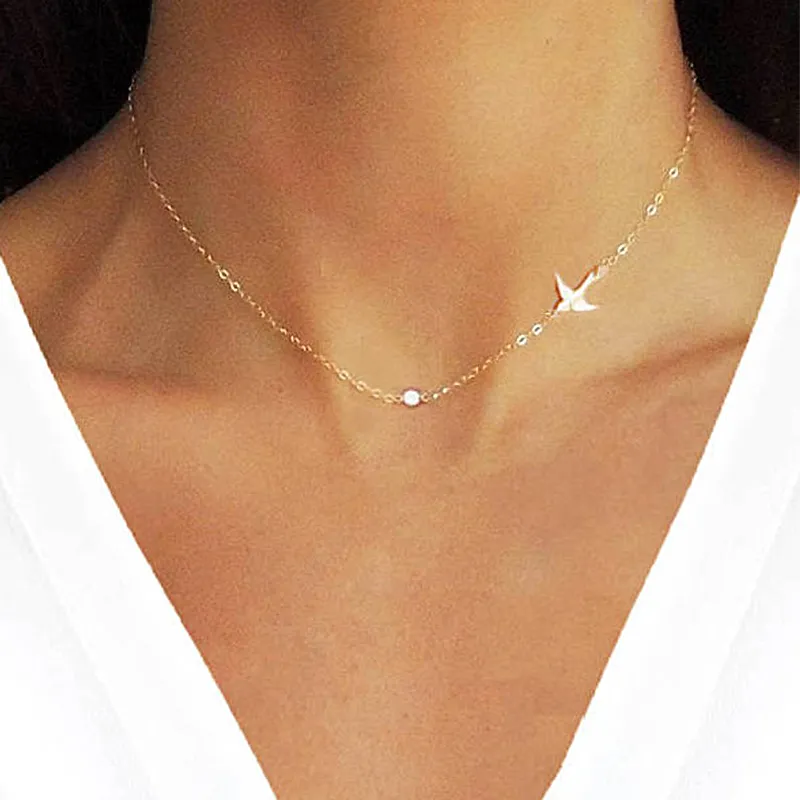Collane con ciondolo Collana con uccello in acciaio inossidabile, carina e piccola, regalo per la mamma, moglie, sorella, amica_voghion.com