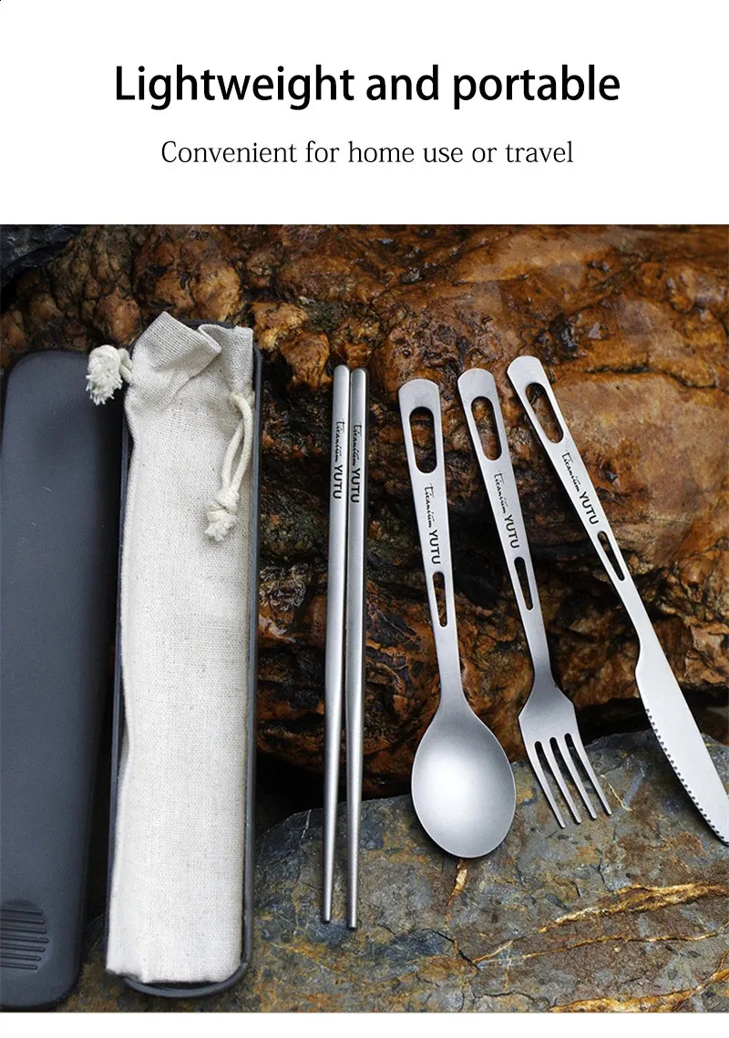 Pure Tableware - Juego de cuchillos y tenedores portátiles para viajes y acampadas (240910)_voghion.com