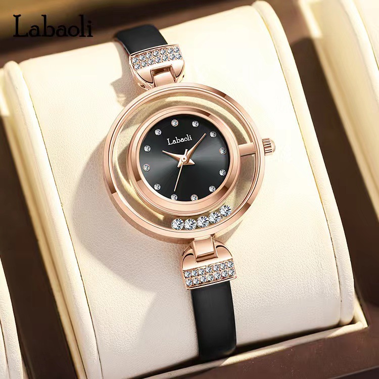 Orologio Labaoli Lapoli, Lusso leggero e Design di nicchia, Orologio da donna in vera pelle Happy Diamond Fashion_voghion.com