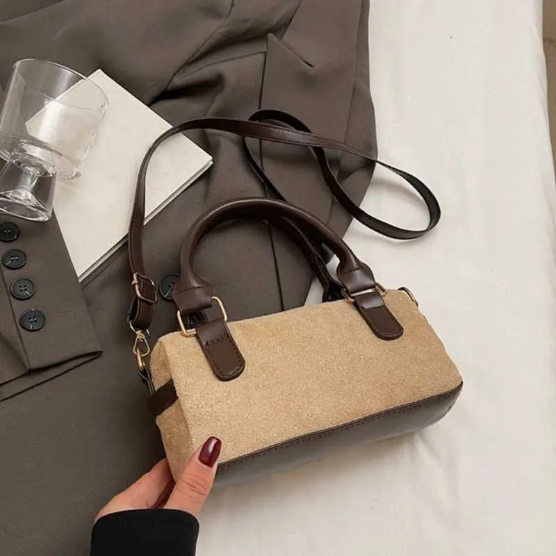 Borsa a tracolla retrò da donna, borsa alla moda in pelle PU con stili vintage, borsa a tracolla per uso in ufficio C241217_voghion.com