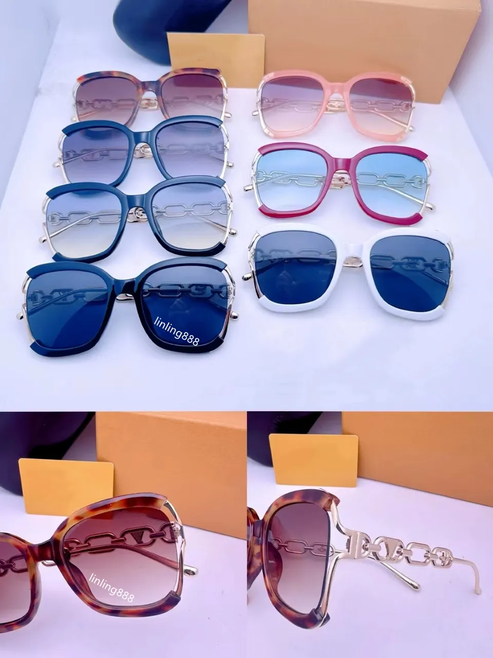 Gafas de sol de diseño para mujer, estilo clásico de verano, moda 8877, gafas con marco de metal y tablón, lentes con protección UV_voghion.com