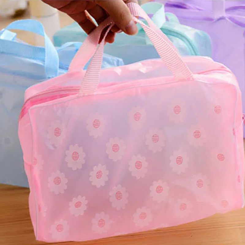 1 Stück PVC Damen transparente wasserdichte Reißverschluss Beauty-Box Reise Make-up Tasche Handtasche Y241023_voghion.com