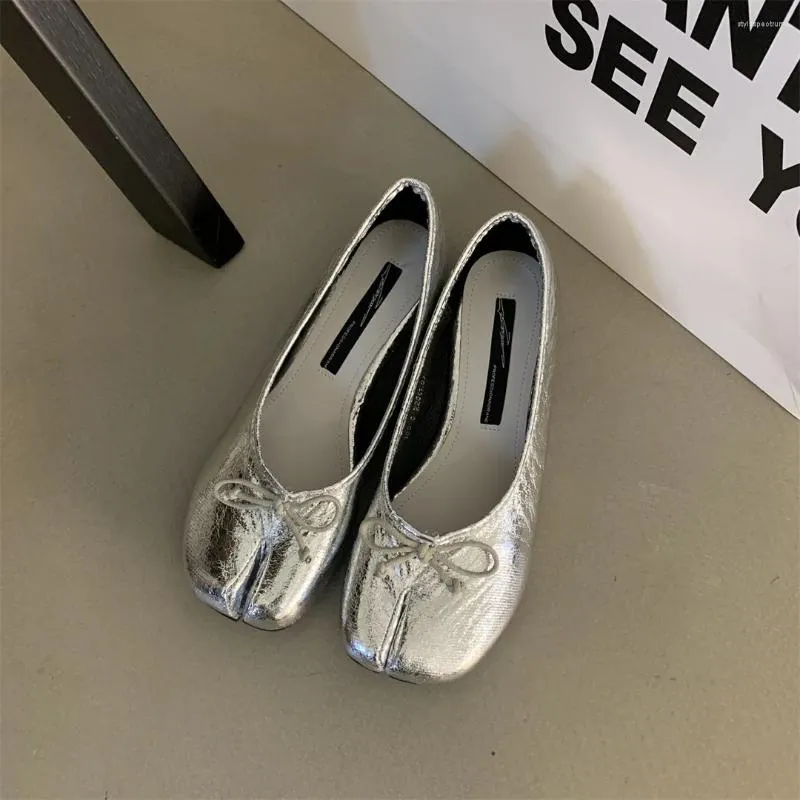 Pantofi sport casual cu vârf despicat, balerini Mary Jane din piele, balerini pentru femei, pantofi 2024, la modă, cu fundă, balerini pentru femei_voghion.com