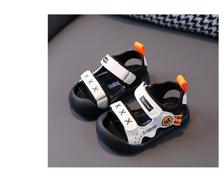 Sommer Baby Walking Männer 0-1-3 Jahre alt 2 Mädchen Stirnband Kick Sandalen für Vorschulkinder Weiche Sohle Anti-rutsch Strand_voghion.com