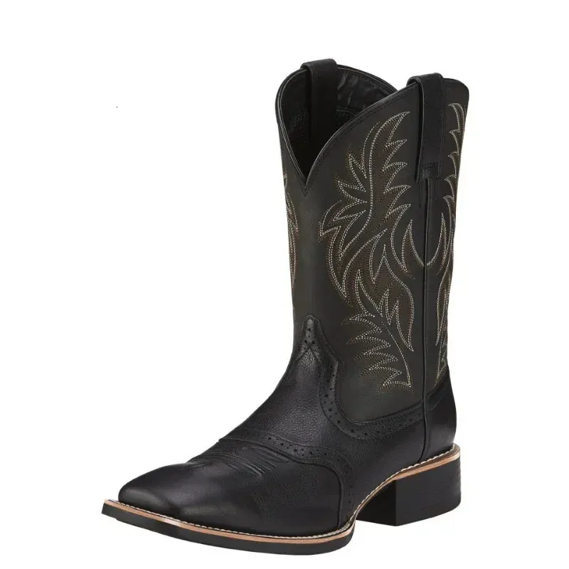 Men High Boots Embroidery Retro Handmade Mens Western Cowboy Boot Pointed Toe Hand ing Outdoor Shoes 241028_voghion.com