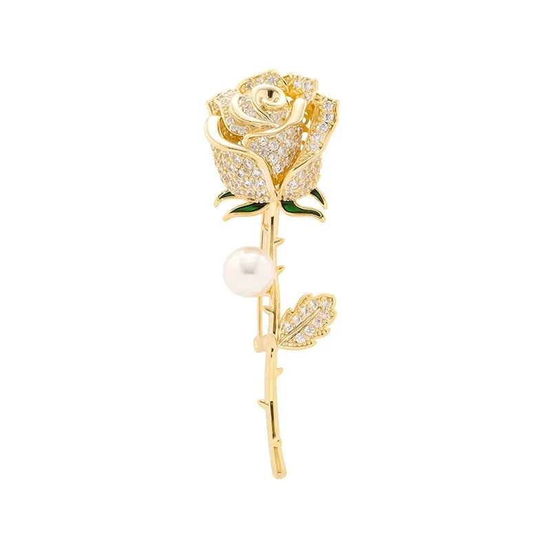 Spilla a forma di fiore di rosa all'ingrosso, alla moda, per uomo e donna, con diametro completo, decorazione per abiti._voghion.com