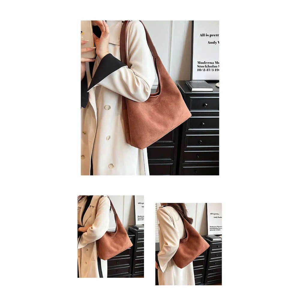 New Retro Niche Suede Women's Versatile Shoulder Fashionable Underarm Tote Bag_voghion.com