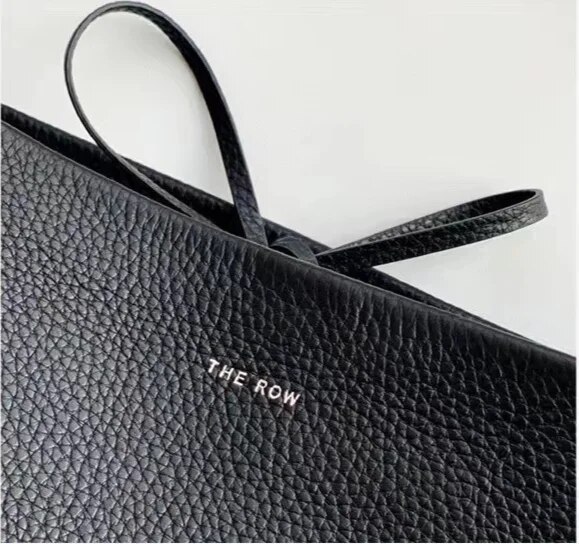 The Row, fascia media a secchiello in vera pelle con pelle di vacchetta per l'autunno inverno, borsa tote di piccola e grande capacità_voghion.com