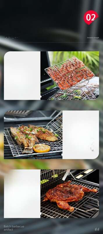 【 94 % positive Bewertungsrate 】 Fire Shepherd 304 Edelstahl Grillfisch-Clipnetz, Grillroste, Schienen, Barbecue_voghion.com