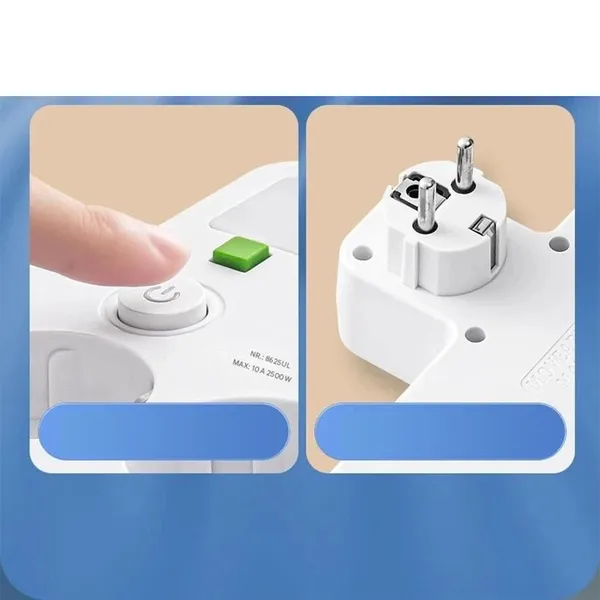 4-Way EU Socket Multi-Plug Power Adapter With USB Port, Fast Delivery In 2-3 Days_voghion.com