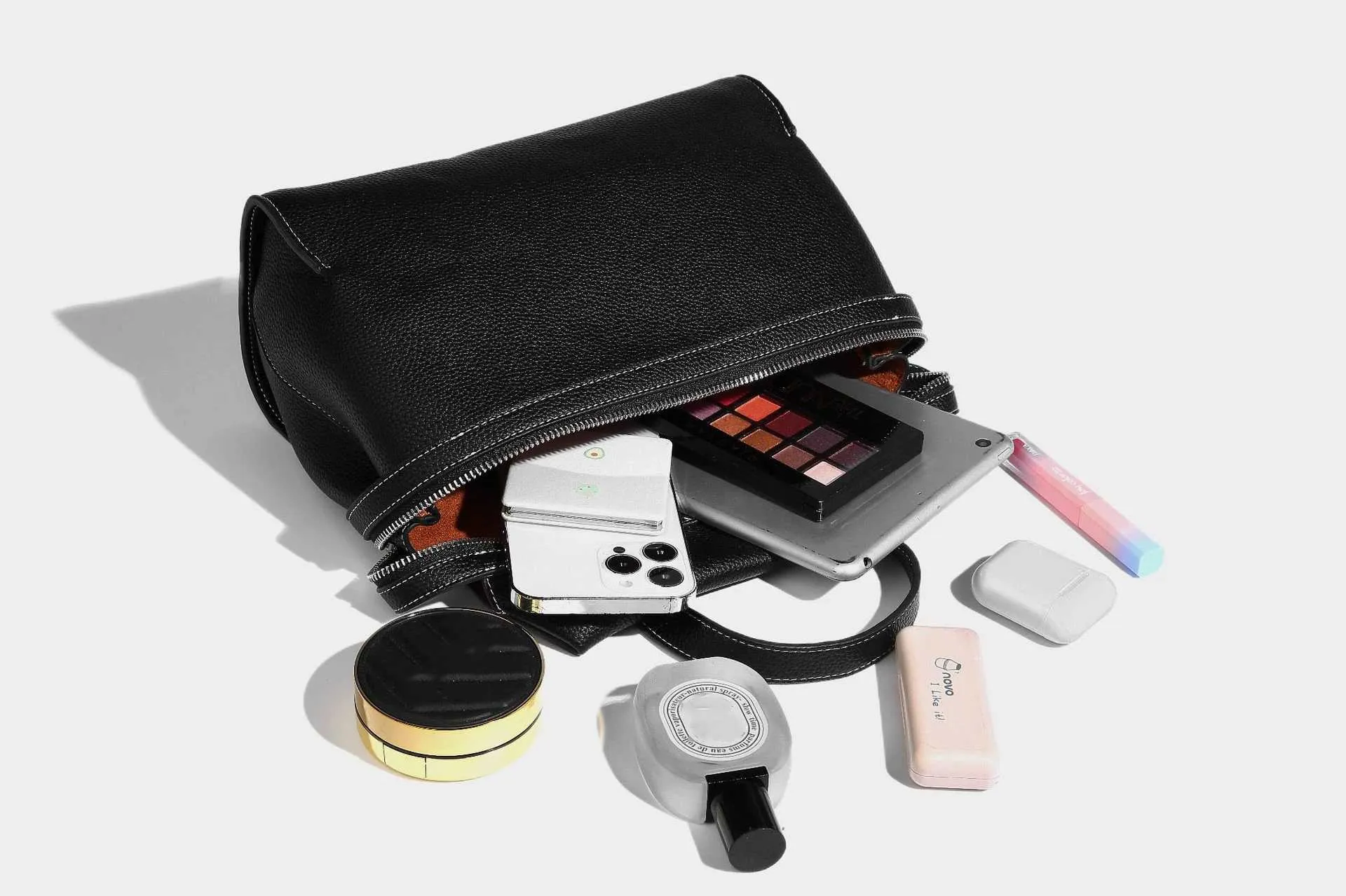 Frauen Mode Leder Rucksäcke Solide Lychee Print Schulranzen Pu Schulter Pack Große Kapazität Weibliche Pendler Griff_voghion.com