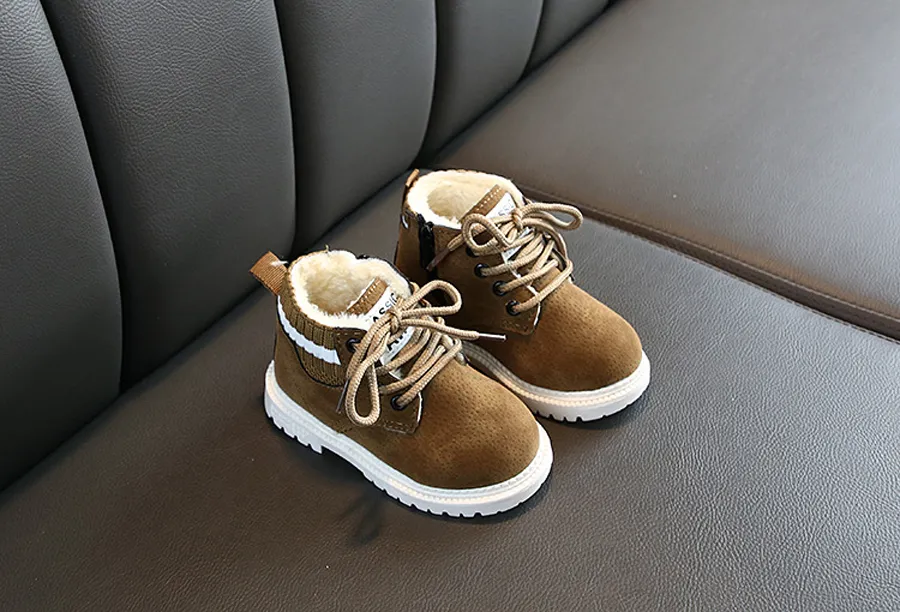 Plüsch Kinder Winter Schnee Baumwolle Stoff Kinder Schuhe Cutefeet Baby Kleinkind Jungen Mädchen Warme Stiefel Größen 21-30_voghion.com