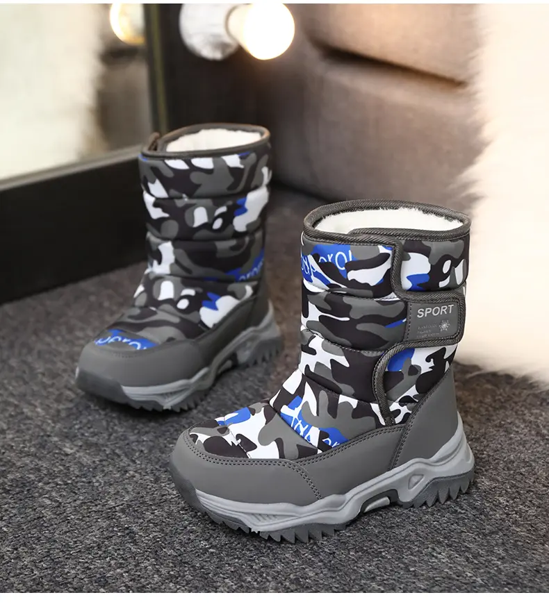 Winter Children's Fleece Thickened And Warm Outdoor Sports And Leisure High-top Snow Boots_voghion.com