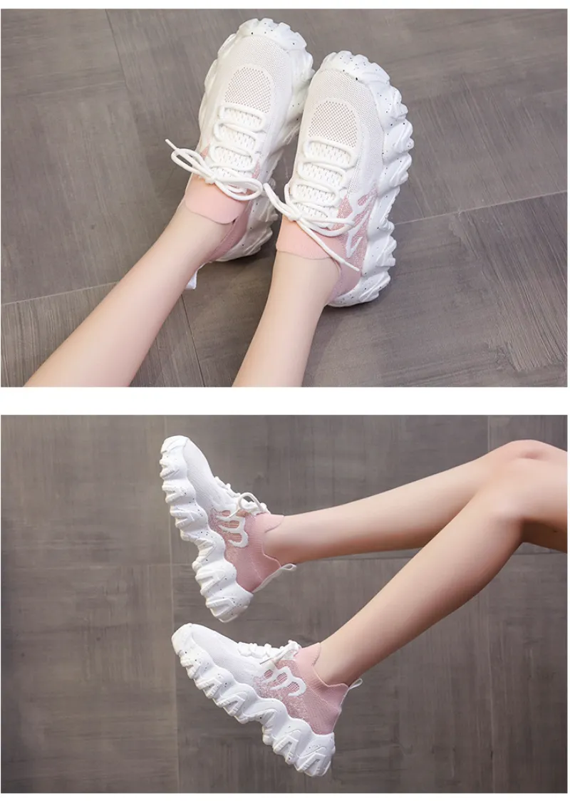 Scarpe sportive casual da donna Primavera estate 2022 Sneakers con plateau traspiranti in rete Designer Running Tennis Donna_voghion.com
